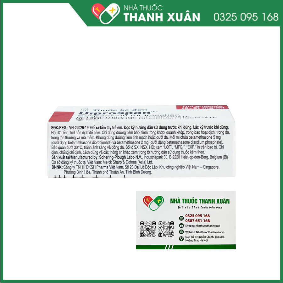 Diprospan điều trị viêm nhiễm hoặc dị ứng